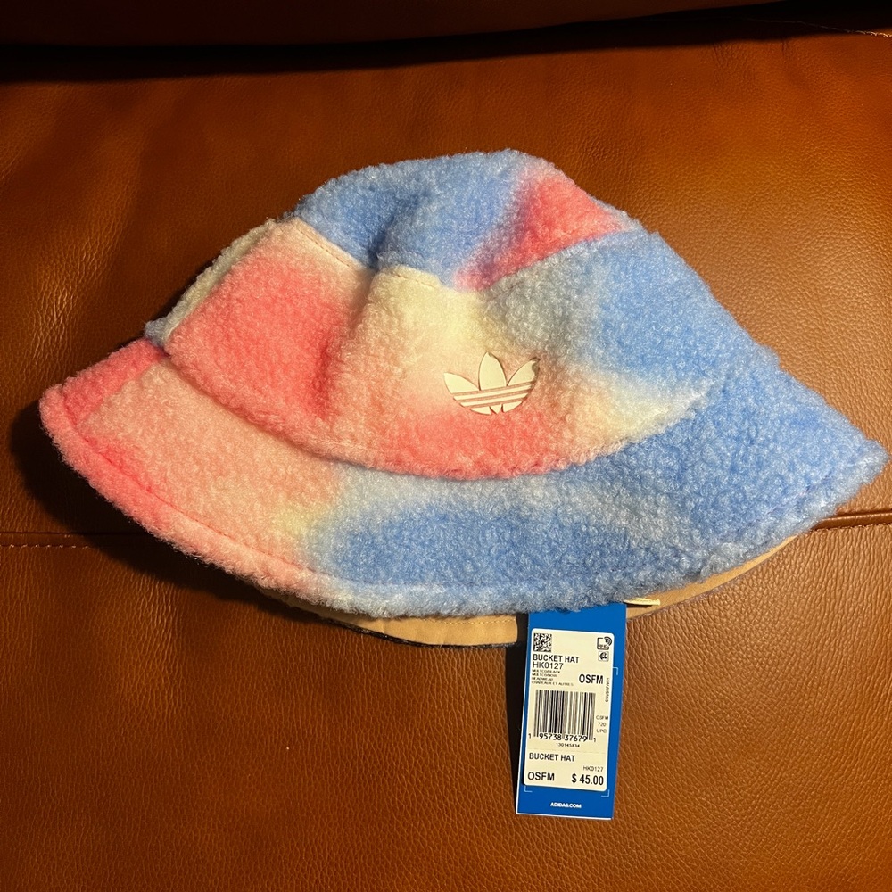 Adidas Pastel Pink and Blue Bucket Hat